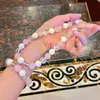 Collar Pulsera Diseño de Concha de Cuarzo Rosa de Partícula Grande de 12 mm Cristal Blanco Natural