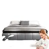 Tejido técnico ecológico sin formaldehído, piel, cama grande, moderno, rejilla de rayas verticales, cama tapizada, dormitorio principal del hogar, sin olor, cama doble