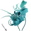 Venta caliente de Amazon sombrero bombín vintage de plumas accesorios para el cabello precioso tocado de sombrero bombín de satén sombrero de actuación nupcial europeo y americano