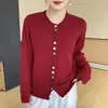 Cárdigan de botones retro dulce y colorido transfronterizo para mujer, suéter corto de punto de color caramelo para otoño e invierno, holgado y ligero fabricante