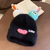 Chapéu de Peixe Feio Feminino Outono e Inverno Chapéu de Lã Estilo Coreano Mostra o Rosto Pequeno Quente Chapéu de Tricô Fofo Feio Engraçado Chapéu de Proteção para Orelhas