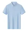 Camisa polo de verano para hombre, manga corta, color liso, alta gama, cuello camisero, informal de negocios, versátil, transpirable, ropa para hombre