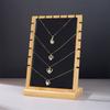 Estante de madera y bambú para guardar joyas, expositor de escritorio para colgar collares, tablero para colgantes, accesorios para puestos, estante para joyas.