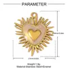 Máscara de Mariposa Retro Francesa Colgante de Acero Inoxidable DIY Pendientes de Corazón Femenino Flor de Cuatro Pétalos Accesorios de Joyería de Acero de Titanio