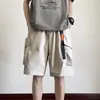 Shorts de Trabajo Negros para Hombre Verano 2024 Nuevos Color Sólido Estilo Americano Retro Casual Pantalones de Longitud Media de Moda Marca Pantalones de Cinco Cuartos
