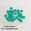Colección de Cuentas Redondas Acrílicas de Color Sólido Pulsera Collar Cadena para Teléfono Móvil Cuentas Agujero Recto Básico Joyería Colorida Cuentas Sueltas