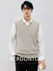 Chaleco de Punto Grueso Suave con Cuello en V para Hombre, Capa Base para Otoño e Invierno, Estilo Casual Maduro