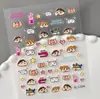 Lindas Pegatinas en Relieve de Crayon Shin-Chan, Pegatinas de Dibujos Animados Shin-Chan 3D Sin Residuos para Uñas DIY, Modelo Sl