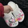 Coração e Estrela Prateados Novo Estilo Doces Acessórios para Tamancos, Charms e Decorações de Sapato Destacáveis