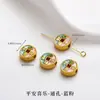 Tendência Nacional Método Antigo Pingente de Ouro de Areia Fogo Azul Gotejamento de Óleo Sorte Oco Esculpido Pérolas Incrustadas Acessórios para Pulseira Colar DIY Feito à Mão
