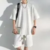 Traje de dos piezas con camiseta de manga corta y shorts para hombre, conjunto de verano de camiseta y shorts, ropa deportiva casual holgada de moda, ropa para hombre de tallas grandes