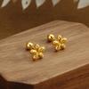 Nuevos Pendientes Antiperdida de Tornillo de Flor Mini de Yunyao, Diseño de Nicho, Sensación de Alta Gama, Tachuelas Pequeñas de Acero de Titanio