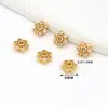 Alta Retención de Color Oro Real de 18K Engastado con Diamantes Engranaje Copo de Nieve Cuentas Espaciadoras Pulsera Collar Pulsera Hecho a Mano DIY Joyería C21