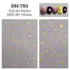 Adesivos de Unha Laço de Estrela Dourado Metalizado Planos com Adesivo Espiral Starburst Adesivos de Unha Artística DIY Decorações Estilo Dh