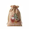 Bolsas de Lino con Cordón Navideñas Transfronterizas con Múltiples Diseños Bolsas de Regalo Navideñas Bolsas para Dulces Navideños Bolsas de Regalo para Fiestas