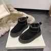 Botas de Nieve Caña Corta 1116109 Estilo Celebridad Zhou Dongyu Impermeables y Resistentes a las Manchas Zapatos de Mujer Mini Botas Cortas