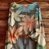 Estación Independiente Impresa en 3D Sudadera Nueva de Cuello Alto de Amazon Otoño e Invierno Floral Cuello Redondo Suéter Holgado para Mujer F210