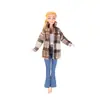 E-commerce Transfronteiriço Vestido para Boneca Barbie de 11 Polegadas 30cm Roupa Externa Pequena e Cheirosa Roupa Externa de Lã Calça de Couro Pronta para Venda