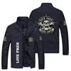 Chaqueta nueva de invierno transfronteriza para hombre con estampado de calaveras, chaqueta cortavientos para montar al aire libre en motocicleta, chaqueta de moda urbana