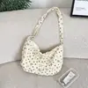 6225 Bolso de Primavera Temprana Estilo Coreano, Nuevo Bolso de Hombro de Pana con Diseño Único de Lazo, Bolso Cruzado de Lona Versión Coreana para Mujer