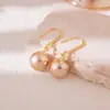Pendientes de Gancho de Perla y Circonita de Moda Estilo Coreano, Pendientes Largos Exquisitos y Simples, Pendientes de Lujo Ligero y de Alta Gama al por Mayor para Mujeres