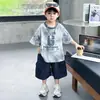 Conjunto de Verano para Niños Fresco y Elegante 2026 Nueva Versión Coreana Ropa para Niños Pequeños Bebés Conjunto de Dos Piezas de Manga Corta de Verano Tendencia