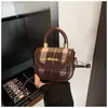 Bolso de Mano Mini Elegante de Alta Gama para Niñas, Cruzado de Hombro Versátil de Nicho a Cuadros de Lana