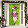 Decoração de capa de porta de Natal transfronteiriça, cortina de porta de monstro verde Grinch, pendente de porta de monstro de Natal, capa de porta de tapeçaria de Ano Novo
