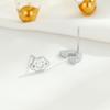 Brincos Assimétricos em Prata de Lei S925 com Esmalte de Nuvens Arco-Íris Joias Elegantes de Nicho Brincos Pequenos Simples e Fofos para Mulheres