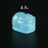Colgante Pixiu Natural de Aguamarina Desnudo Colgantes de la Fortuna Adornos Pulsera de Cristal Azul Collar Accesorios DIY Venta al por Mayor