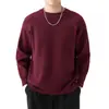 Suéter de punto para hombre L-8XL, cuello redondo, corte holgado, casual, versátil, moderno, manga larga, color liso, top básico, talla grande