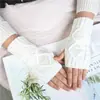 Yifan outono e inverno viagem ao ar livre quente moda coreana tendência luvas com buraco para o polegar short duas luvas de braço com diamante feminina