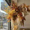 Cor de café de outono estilo retrô materiais florais materiais florais de casamento móveis macios atmosfera de outono adereços de casamento decorações flores artificiais