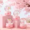 Animación de Dibujos Animados Linda Chica Arcoíris Bola de Cristal Brillante Bola de Cristal Bola Destellante Copo de Nieve Juguete de Resina Fábrica Venta al por Mayor