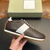 Zapatillas de correr vintage de cuero liso para hombre TF borde de vieira transfronterizo raya blanca horizontal suela gruesa dentada zapatos casuales
