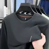 Moletom com Gola Redonda Novo para Primavera e Outono Masculino Moda Casual Estampa de Letras 3D Manga Longa Camiseta Base Top