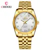 Relojes para hombre y mujer, relojes de pulsera de negocios impermeables, relojes transfronterizos para mujer y hombre, relojes dorados para pareja