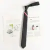 Estilo Cyndi Wang Corbata Gris Tb Perezosa Sin Nudo Estilo JK Universitario Rayas Corbata Pequeña para Mujeres Estilo Pareja Atada a Mano para Hombres