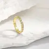 Anillo Acolchado Estilo Chanel con Incrustación Completa de Diamantes, Anillos de Pareja Chapados en Oro de 18 Quilates, Diseño de Cielo Estrellado, Lujo Ligero, Moda de Alta Gama