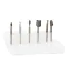 Set de 6 piezas de limas rotatorias pequeñas de acero de alta velocidad para carpintería, cabezales de lijado, herramientas eléctricas para pulir y recortar para carpintería DIY