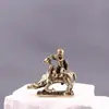 Niño Pastor Latón Puro Niño Pastor Montando Vaca Adornos Niña Bebé de Latón Sosteniendo Vaca Niño Artesanía de Cobre Adornos para Escritorio de Casa Mascota de Té