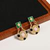 Pendientes Redondos Nuevos de Esmalte Transfronterizos, Pendientes Exagerados, Pendientes Sexy de Alta Gama para el Trabajo, Pendientes, Joyería al por Mayor