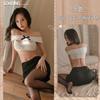 Ziqu sexy ol secretaria femenina seductora lencería sexy transparente coqueteo pasión falda ajustada de cadera traje 6281