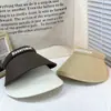Gorra vacía de verano con visera de letras de seda helada anti-ultravioleta inglesa visera dura nueva todo partido gorra vacía