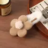 Novo Grampo de Cabelo Flor de Pelúcia Outono e Inverno Feminino Pelo Sintético de Coelho Grande Presilha de Uma Palavra Doces Acessórios de Cabelo Adorno de Cabeça Presilha Bb
