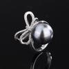 Joyería Zhuang Shengsheng Base de Cobre Chapado en Oro Nuevo Incrustado Cuentas Grises Moda Lazo Juego de Diamantes para Mujer 14mm