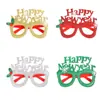 Gafas de Decoración para Fiesta de Navidad Feliz Año Nuevo Accesorios para Fotos de Año Nuevo Marco de Gafas con Copo de Nieve, Baya y Letra