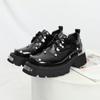 Zapatos Pequeños Cuadrados de Cuero Estilo Británico Retro Personalizados de Fábrica para Mujer Zapatos Derby de Cuero Genuino Zapatos de Plataforma Estilo Punk Decorados con Remaches