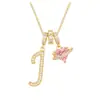 Collar de 26 Letras Tres en Uno Transfronterizo de Amazon para Mujer Dopamina Popular Estilo Europeo y Americano Collar con Colgante Chapado en Cobre y Oro