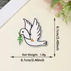 Adesivos de Tecido Bordados Exclusivos Transfronteiriços com Padrão de Pomba Branca Pura de Desenho Animado para Decoração de Roupas e Malas, Patches Bordados Laváveis Sem Costura